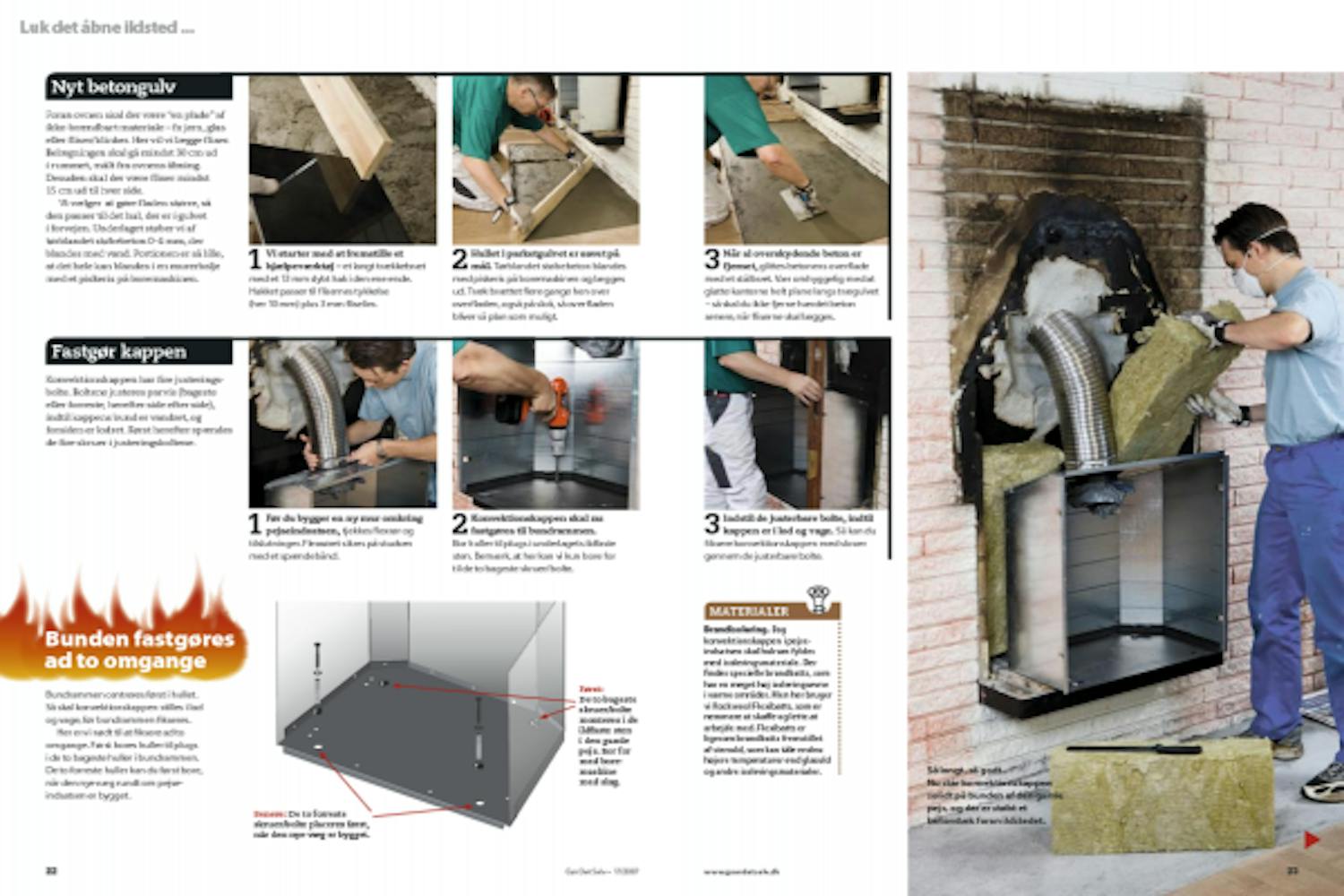 Pejseindsats i eksisterende skorsten Pejseindsats i eksisterende skorsten